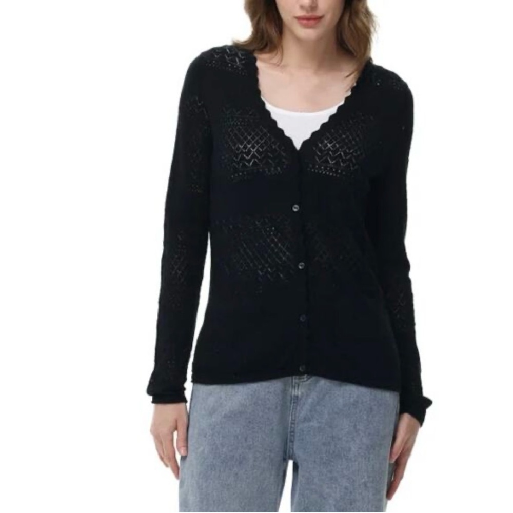 💕24 Frye Black Women's Cardigan Sweater